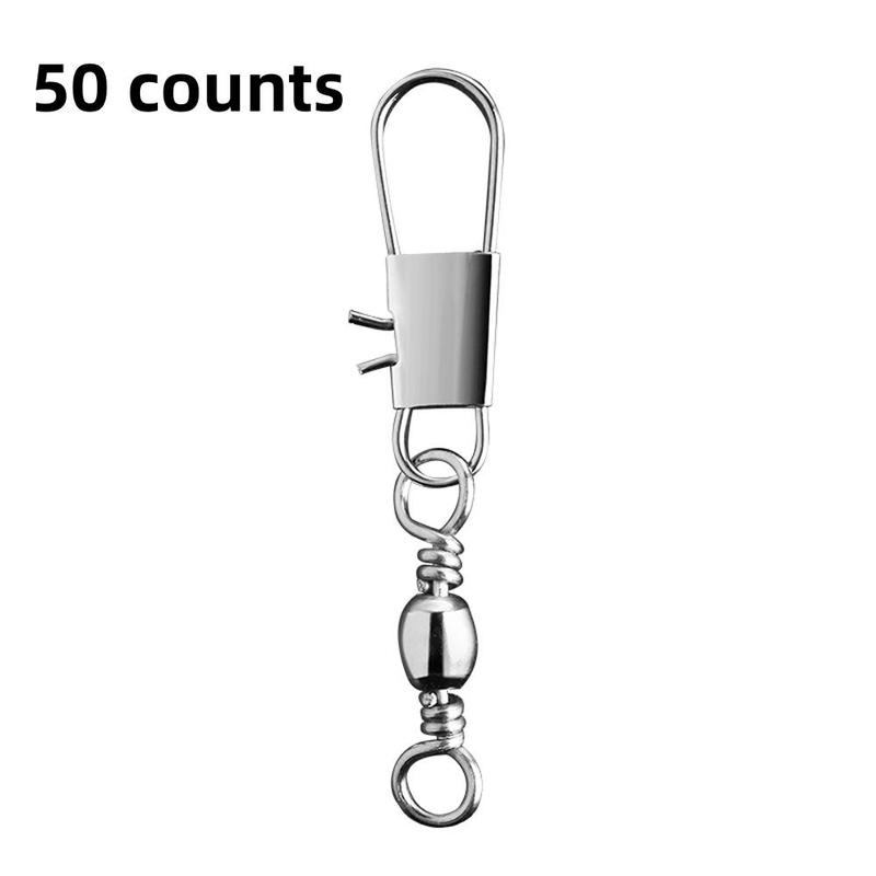 Fishing Barrel Swivel Snap, 50pcs set Fishing Swivel Snap Connector, Outdoor Fishing Accessories