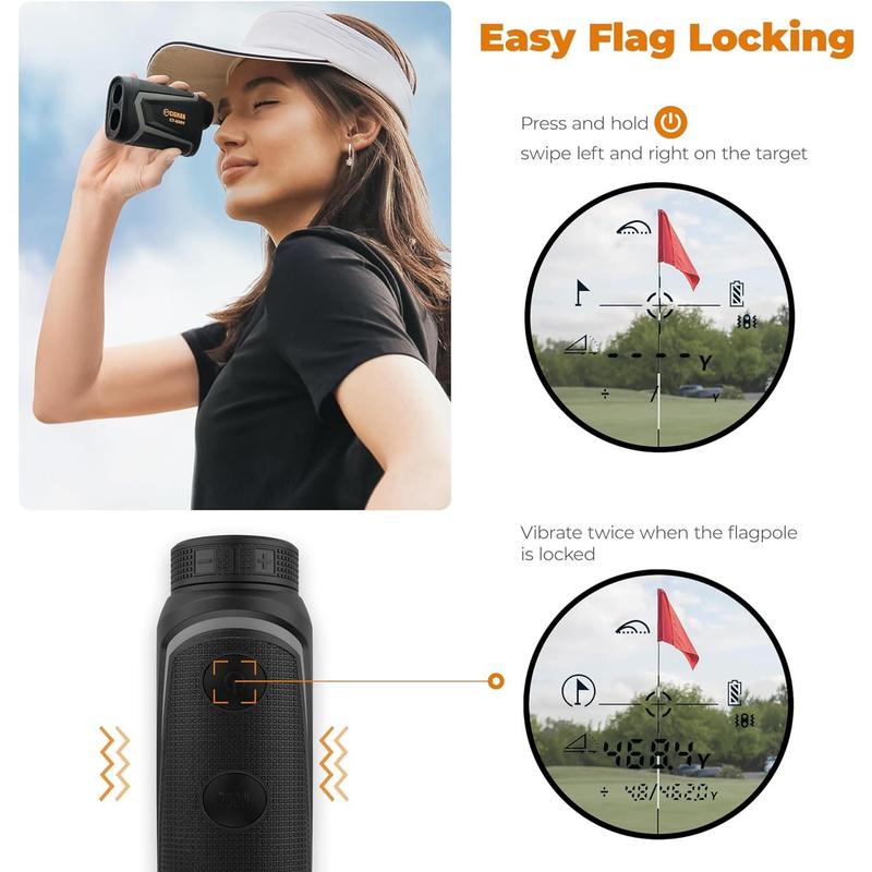 Cigman CT-800Y Golf Rangefinder with Slope, CIGMAN 850 Yards Range Finder Golf, Laser Rangefinder Golfing with USB Rechargeable, High-Precision Flag Pole Locking Vibration,Golf Accessories for Hunting,Magnetic Strap,BlackFriday