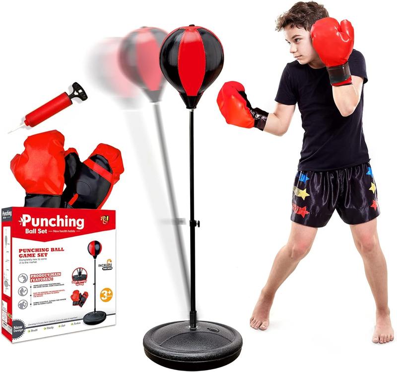 Punching Bag for ,  Boxing Bag with Stand, 3 4 5 6 7 8 9 10 Years Old Adjustable  Punching Bag, Boxing Equipment with Boxing Gloves, Boxing Set as Boys & Girls Toys Gifts