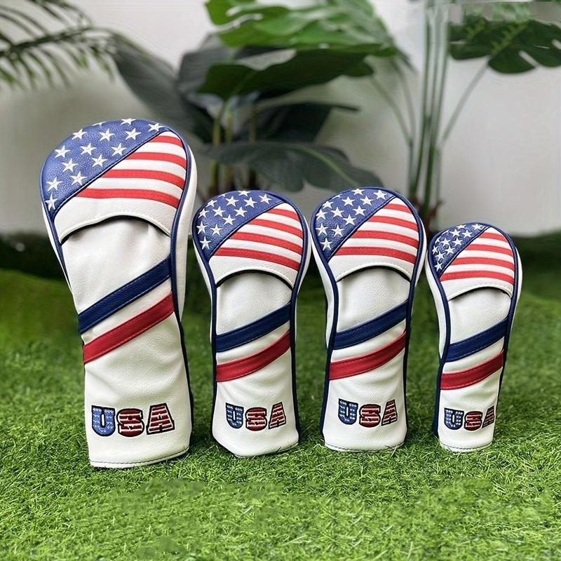 3D PU Leather Embroidered Golf Putter Cover, Durable Golf Putter Cover, Golf Club Head Cover, Golf Accessories for Most Golf Clubs