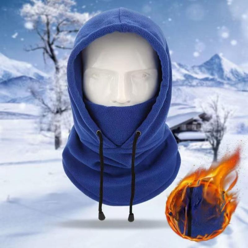 Winter Warm Hood Face Cover Hat Cap Scarf, 1 Count Wind-resistant Fleece Hood, Outdoor Sports Hat for Men and Women