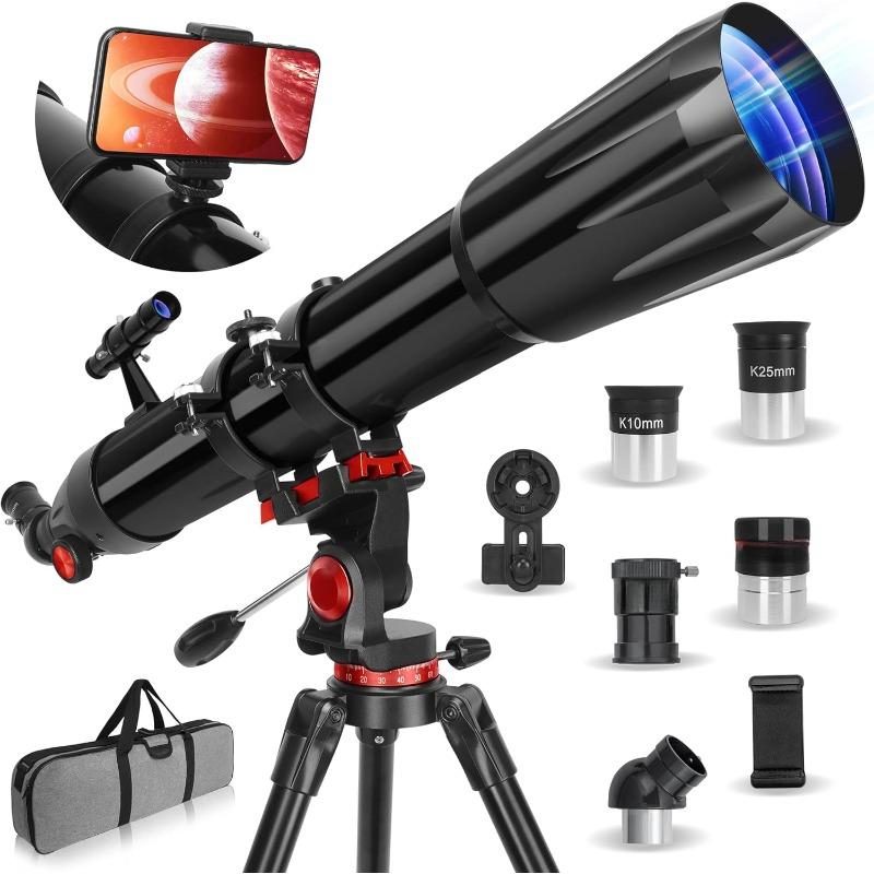 Telescope,Telescope for Adults High Powered, Professional Refractor Telescope for Beginners,for Planet Observation with Stainless Tripod