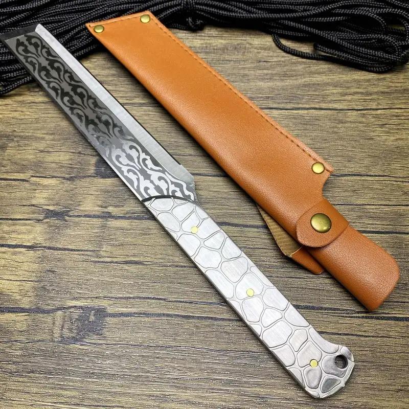 Bone cutting knife, picnic knife, household fruit knife, kitchen multifunctional knife, meat cutting knife, picnic knife, camping, barbecue, camping, multifunctional, thickened, commercial, portable Christmas gift essential meat cut meat knife