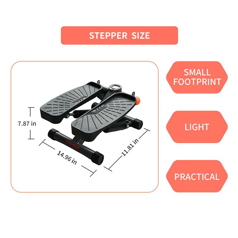 Steppers for Exercise, Stair Stepper Total Body Workout Stair Step Machine with Resistance Bands and LCD Monitor for home office