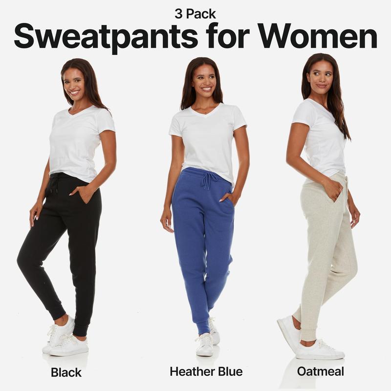 BottomLine 3 Pack Sweatpants Women, Comfortable Womens Sweatpants, Fleece Womens Joggers (Available in Plus)