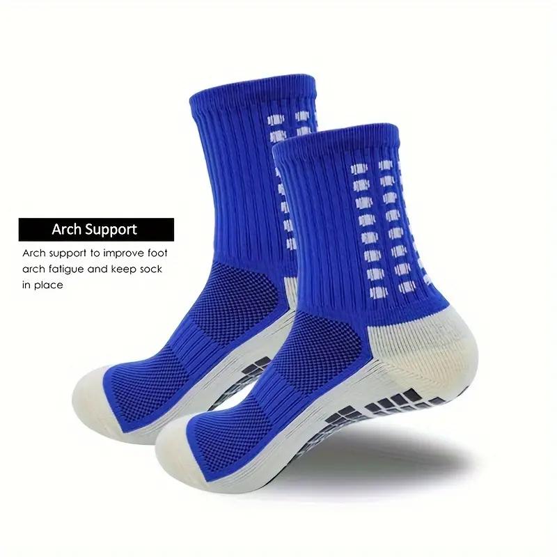 4 Pair Men's Soccer Socks with Anti Slip Non Slip Grip Pads for Football Basketball Sports Grip Socks