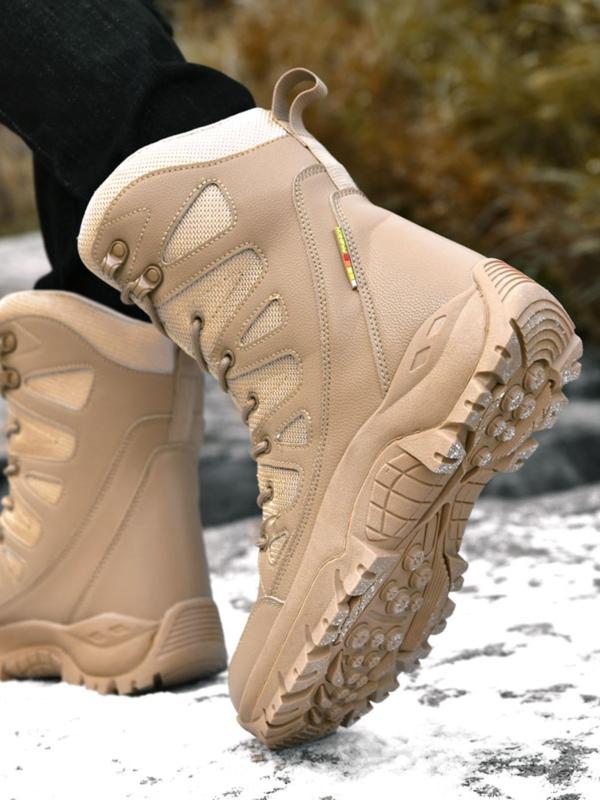 Women's Solid Color Thermal Lined Hiking Boots, Casual Sporty Warm Outdoor Sports Shoes, Non-slip Wear-resistant Sole Shoes for Outdoor Snow Rainy Day