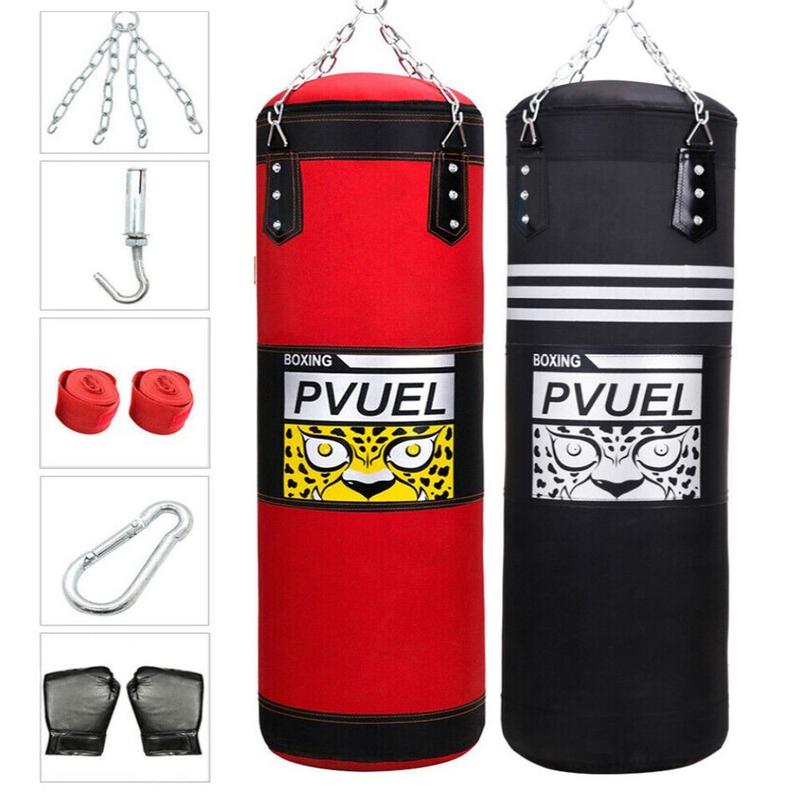 Unfilled Punching Bag For Adults, Heavy Boxing Bags With Chain Ceiling Hook, Hanging Boxing Bag For Kickboxing Muay Thai Karate Judo Home Gym Training