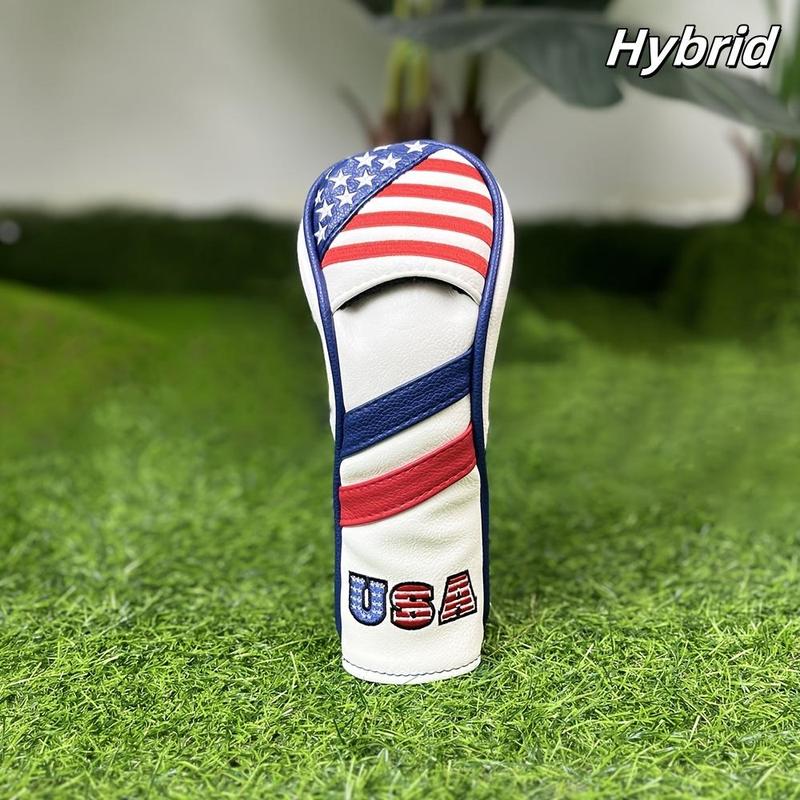 3D PU Leather Embroidered Golf Putter Cover, Durable Golf Putter Cover, Golf Club Head Cover, Golf Accessories for Most Golf Clubs