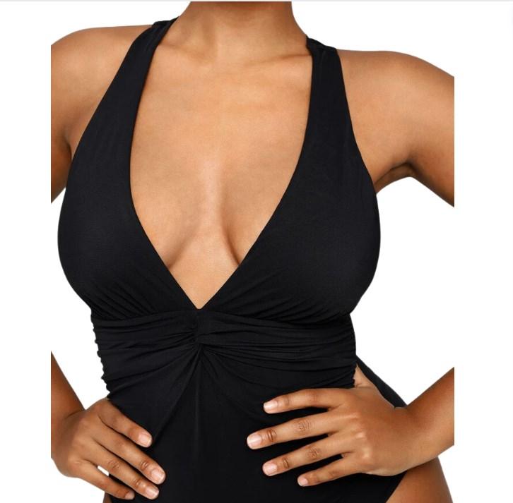 Shapellx Smart Sculpt Ruched Twist-Front Shaping Swimsuit