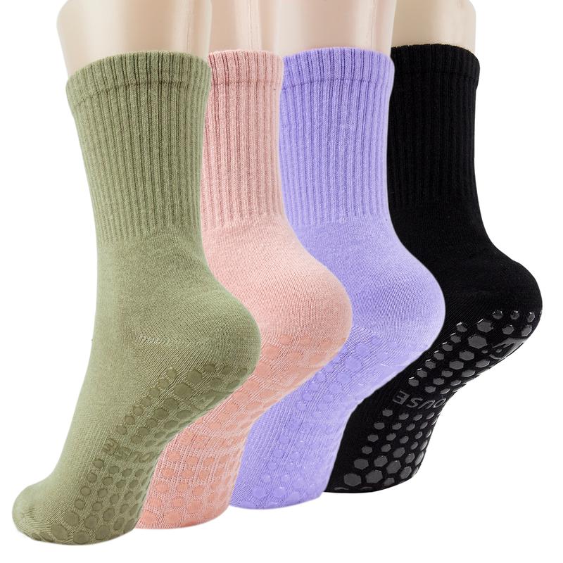 Ivyhouse Pilates Socks with Grips for Women Pure Barre Grip Socks for Yoga, Ballet, Dance, Barefoot Workout, Hospital, Home