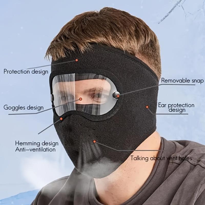 [Customer Favorite] Windproof HD Goggles & Anti-Fog Face Mask Set - Winter Warm Full Coverage for Outdoor Cycling, Skiing | Breathable Dustproof with Clear Eye Shield