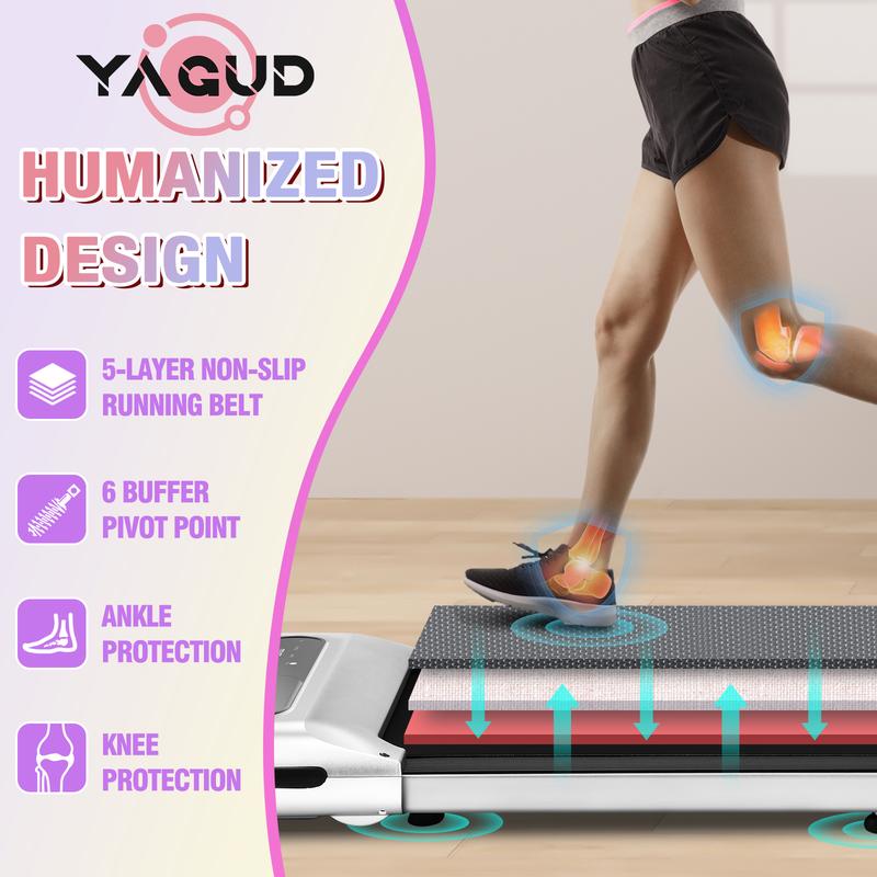 Yagud Walking Pad with Remote Control, LED Display,  2 in 1 Under Desk Treadmill for Small Spaces,Portable for Home Office