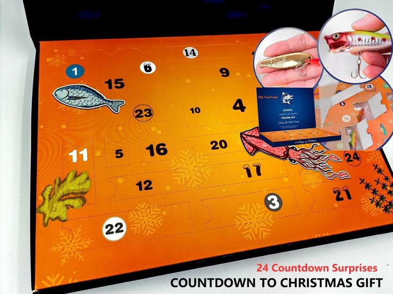 Fishing Advent Calendar 2024-24 Days of Premium Fishing Lures for Men, Teens, and Adults - The Ultimate Christmas Vacation Advent Calendar 2024 for Freshwater & Saltwater