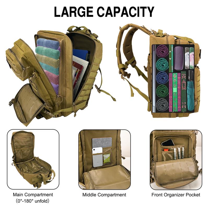 WOLT | Military Tactical Backpack for Men, Large Army 3 Day Assault Pack with MOLLE Bag for Hiking Survival Gear, Range Bag,camping backpacks military tactical