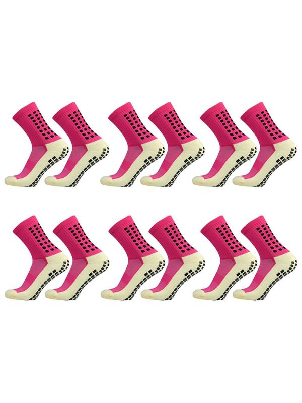 Men's 6 Pairs Colorblock Non-slip Athletic Socks, Comfy Breathable Sports Crew Socks for Soccer Training Competition, Football Socks, Men Sport & Outdoor Clothing, Men's Socks for All Seasons, Menswear, Summer Outfits