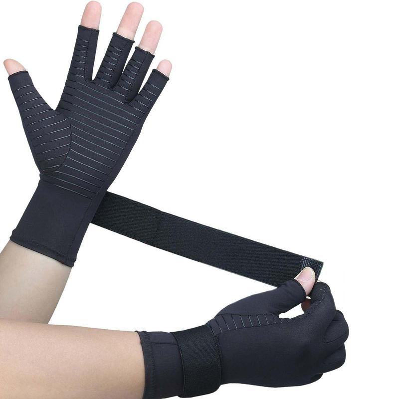 Wrist Support Gloves for Women Men, 1 Pair Adjustable Silicone Non-slip Fitness Gloves, Fingerless Gloves for Daily Work Outdoor Cycling