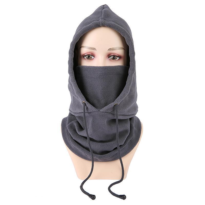 Winter Face Mask with Drawstring, Windproof Warm Neck Gaiter with Hood, Outdoor Sports Face Cover for Cycling Skiing, Christmas Gift