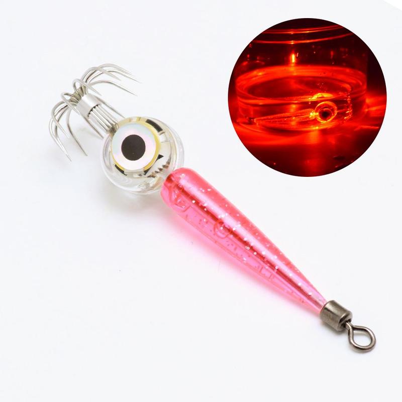 LED Light Fishing Hook, 1 Count Luminous Fishing Lure with Hook, Simulation Squid Hook, Artificial Fishing Bait, Fishing Accessories for Outdoor Fishing, Christmas Gift