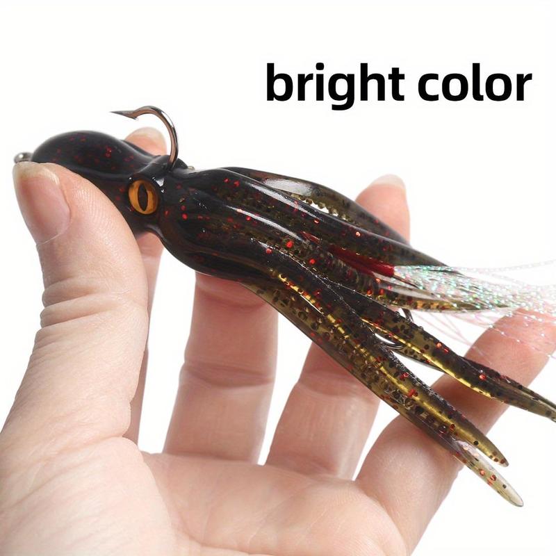 Soft Octopus Swimbait, 1 Count Artificial Fishing Lure with Double Hooks, Fake Fishing Bait, Outdoor Fishing Accessories