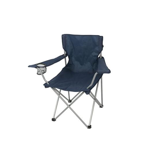 Ozark Trail Basic Quad Folding Camp Chair with Cup Holder, Blue, Adult