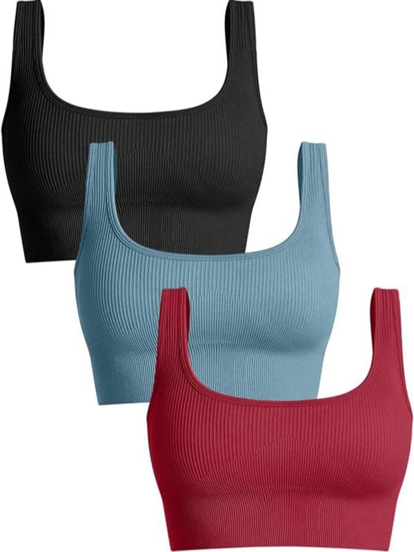 Women's Solid Seamless Sports Bra, Sports Support Lingerie Top for Yoga Gym Workout, Back-to-school Clothing, Treadmill Outfits, Women's Sports Clothing for All Seasons, Lingerie for Women