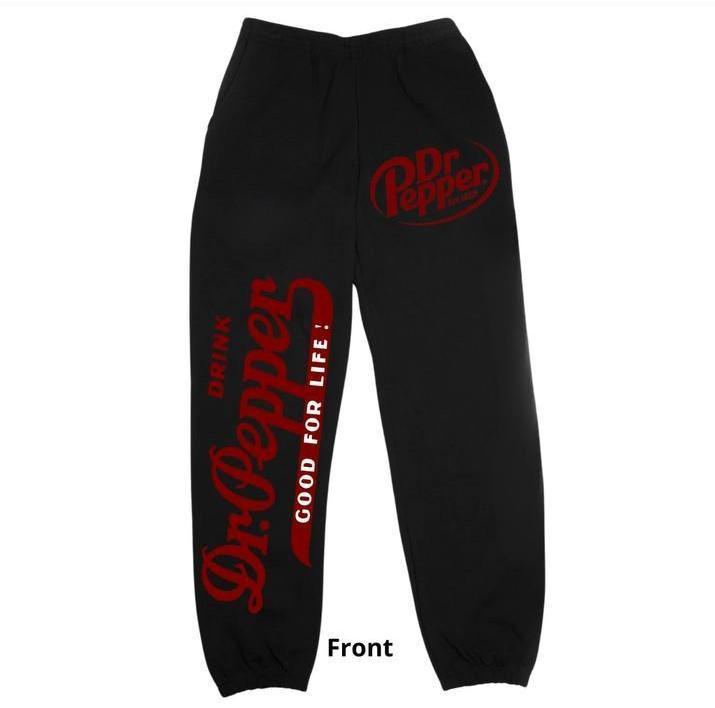 Unisex Y2K Soda Dr Pepper Sweatpants for Outdoor Activities and Sport, Baggy Pants Suitable for Men and Women, Classic Fit All Season Jogger, Menswear Graphic Printed Pants