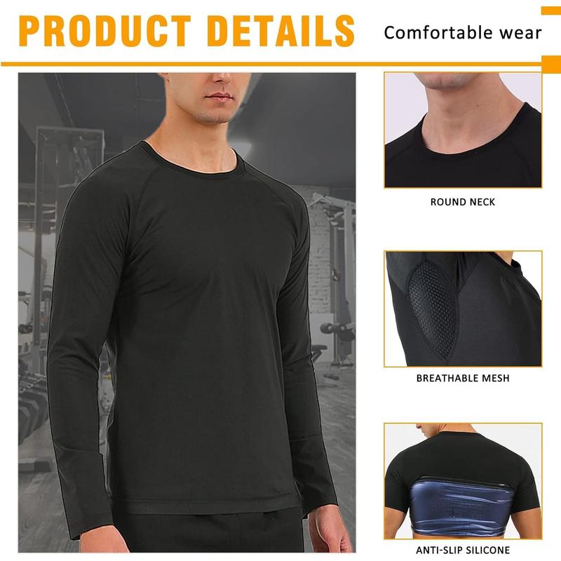 Sauna Shirt for Men  Suit long Sleeve Compression T-Shirt   Shaper Shirts for Workout  Exercise