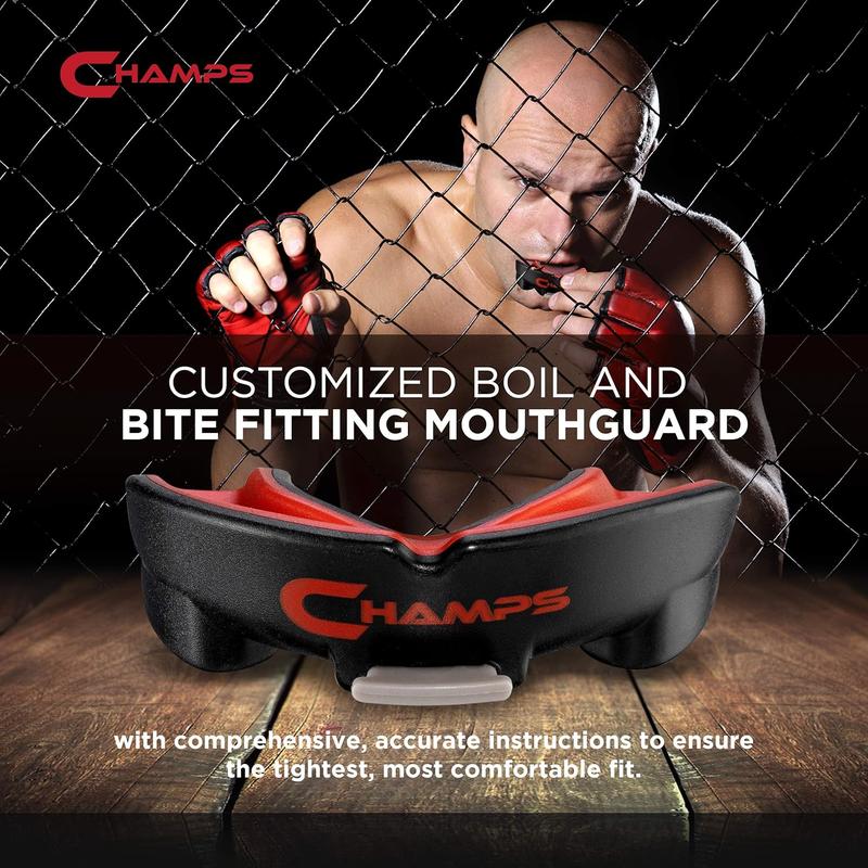 Champs Breathable Mouthguard for Boxing, Jiu Jitsu, MMA, Muay Thai, Sports, and Wrestling. Easy Fit Boxing Mouthguard Super Tough MMA Mouthguard. Combat Sports Mouthpiece Champs MMA