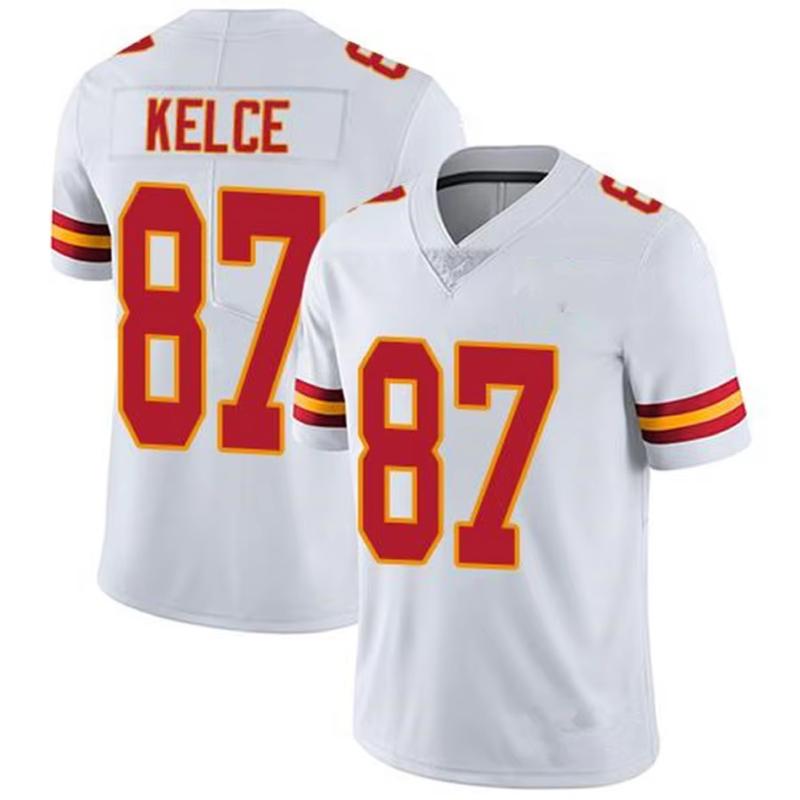 Mens Kansas City Football Jerseys 15 Patrick Mahomes 87 Travis Kelce 10 Pacheco 4 Rice 7 Butker Stitched Football Shirts