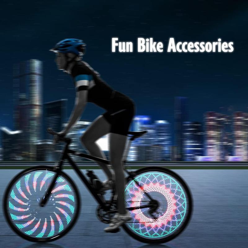 Bike Wheel Lights, LED Waterproof Bicycle Spoke Tire Light with 32-LED and 32pcs Changes Patterns Bicycle Rim Lights