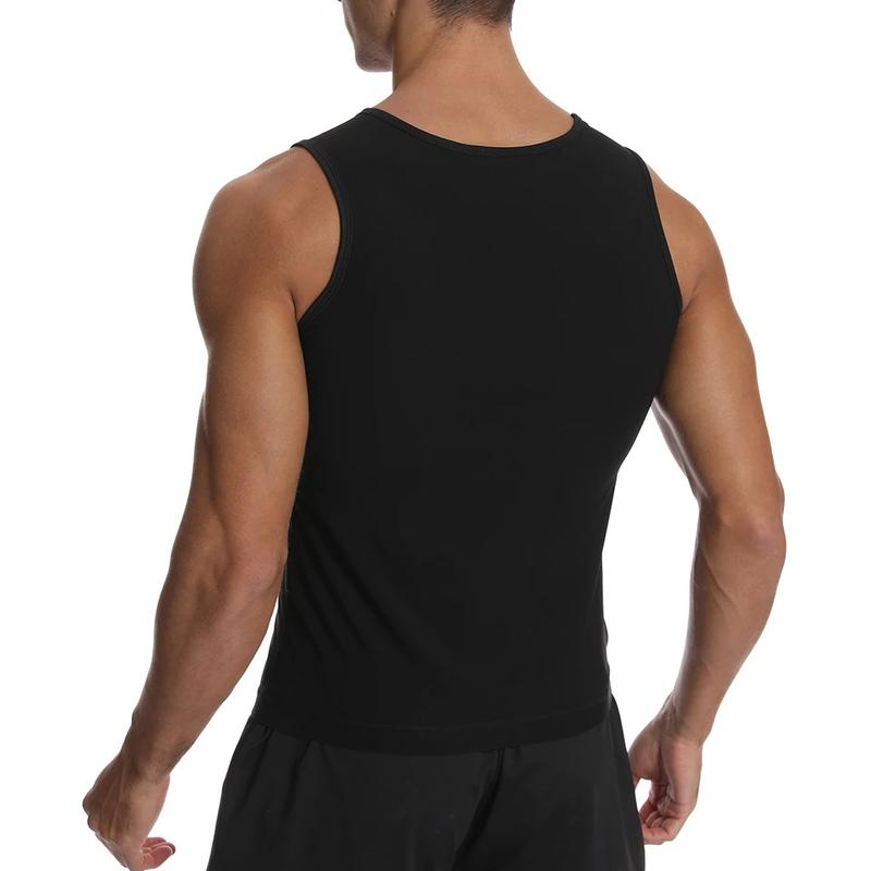 Heat Trapping Vest Pullover Sweat Sauna Shirts Workout Tank Tops Sauna Shapewear Waist Trainer for Men Compression Fitness Gym