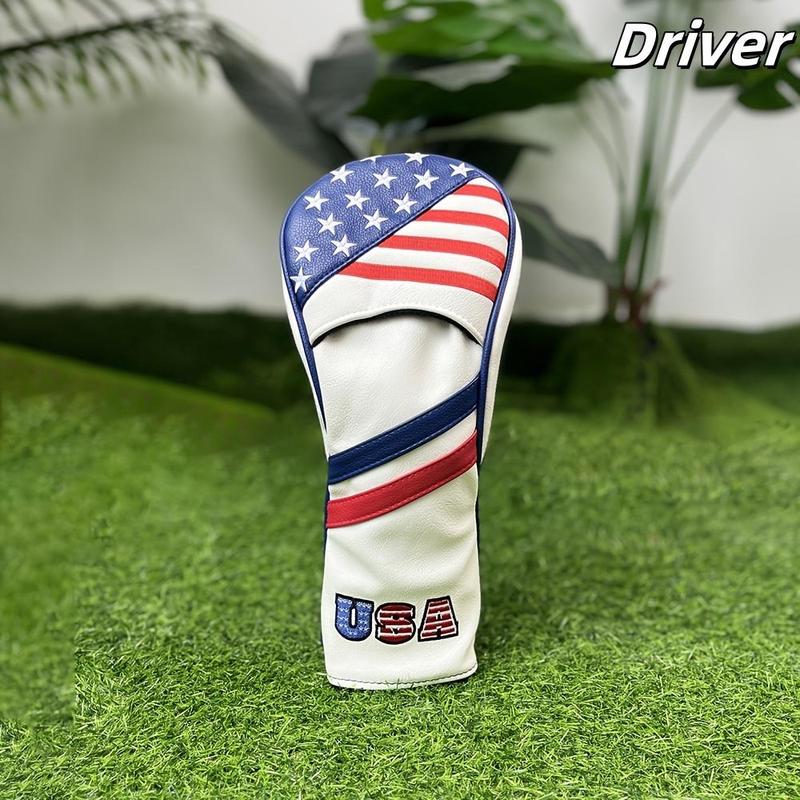 3D PU Leather Embroidered Golf Putter Cover, Durable Golf Putter Cover, Golf Club Head Cover, Golf Accessories for Most Golf Clubs