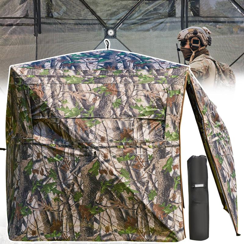 EROMMY Hunting Blind See Through with Carrying Bag, 2-3 Person Pop Up Ground Blinds 360 Degree, Portable Resilient Hunting Tent for Deer & Turkey Hunting