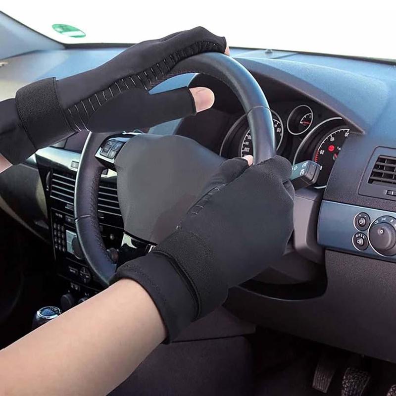 Wrist Support Gloves for Women Men, 1 Pair Adjustable Silicone Non-slip Fitness Gloves, Fingerless Gloves for Daily Work Outdoor Cycling