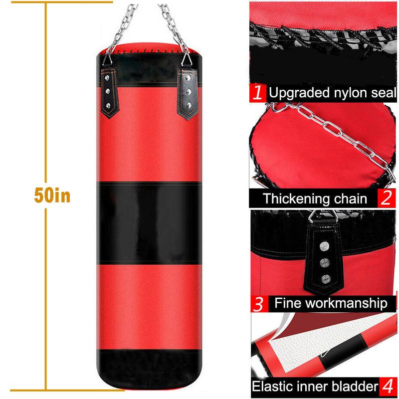 Punching Bag for Adults Kids, 4FT Oxford Heavy Boxing Bag Set, Punching Bag with Boxing Gloves, Chains, Hand Wraps, Suitable X‘mas Gift for MMA Karate Kickboxing Boxing - Unfilled