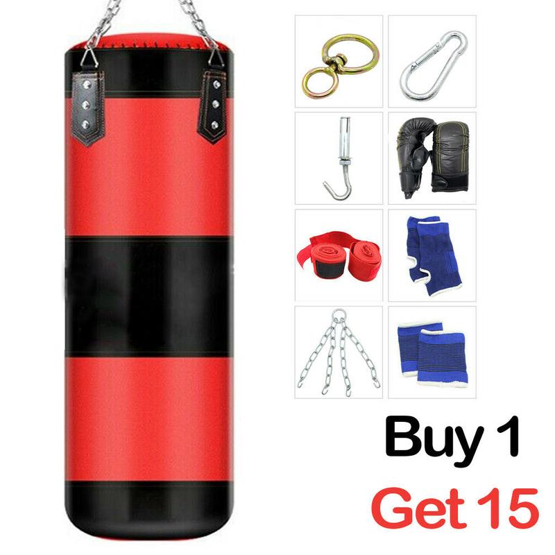 Punching Bag for Adults Kids, 4FT Oxford Heavy Boxing Bag Set, Punching Bag with Boxing Gloves, Chains, Hand Wraps, Suitable X‘mas Gift for MMA Karate Kickboxing Boxing - Unfilled