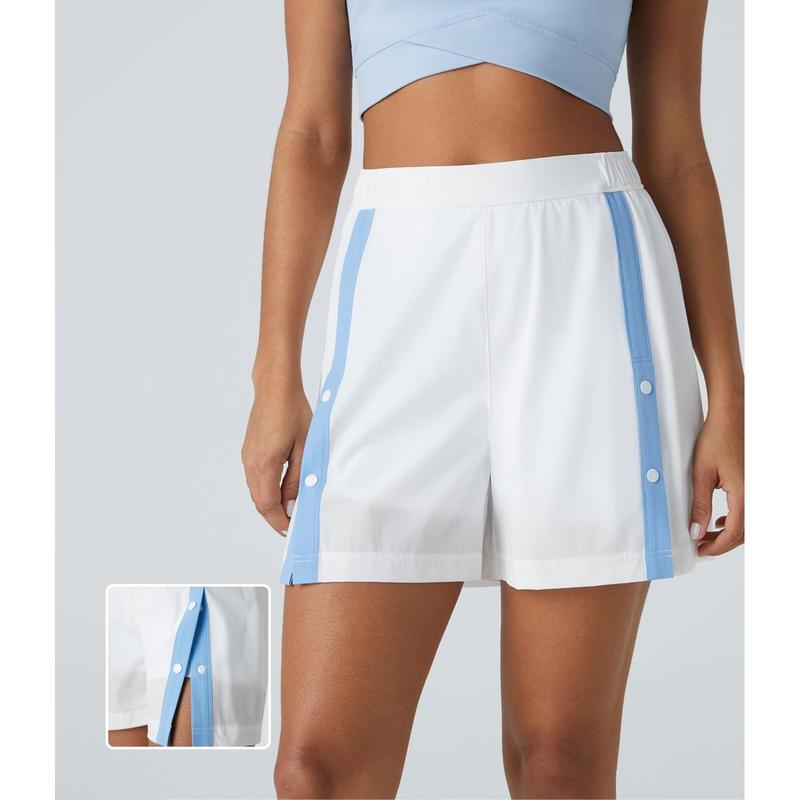 Halara High Waisted Colorblock Snap Button 2-in-1 Workout Shorts