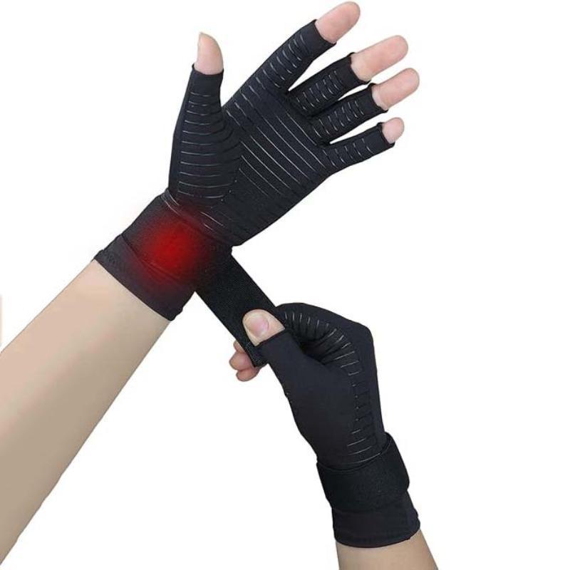 Wrist Support Gloves for Women Men, 1 Pair Adjustable Silicone Non-slip Fitness Gloves, Fingerless Gloves for Daily Work Outdoor Cycling