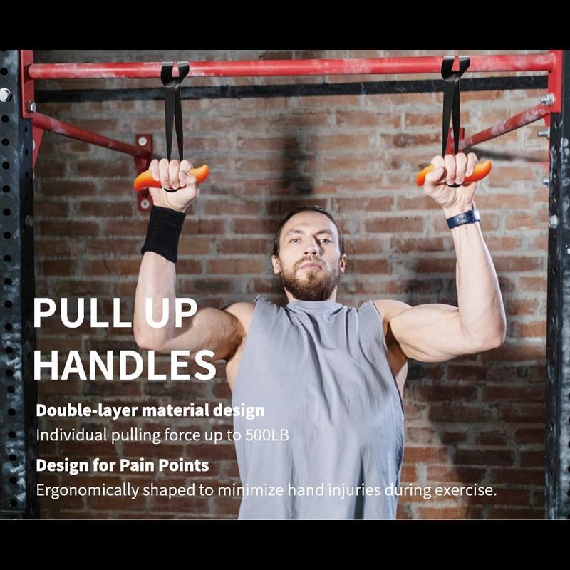 Pull up Handles, Resistance Band Neutral Grip Handles,Multifunction Gym Workout Handles,Cable Machine Handles Used as Pull up Grips, LAT Pull Down Machine Attachment, T-bar Row