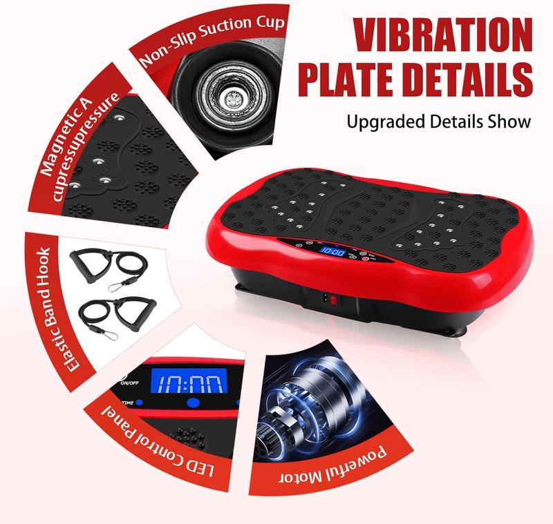 Vibration Plate Exercise Machine, Fitness Full Body Vibration Platform, Portable Vibration Plate Platform for Weight Loss Home Fitness