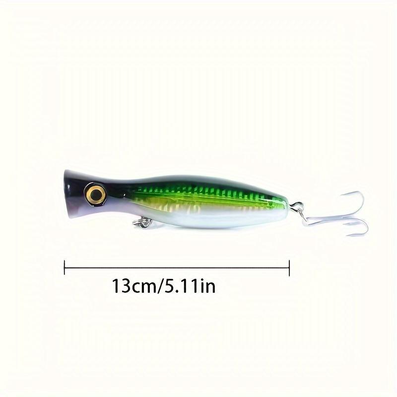 5.11inch Artificial Fishing Lure, 1 Count Multi-species Topwater Popper Fishing Lure, ABS Hard Bait Wobbler for Bass, Trout, Redfish, Catfish & More