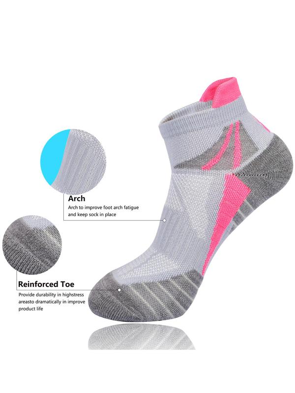 Women's Colorblock Ankle Socks, Sporty Breathable Comfortable Sports Compression Socks for Running Jogging, Athletic Socks for All Seasons