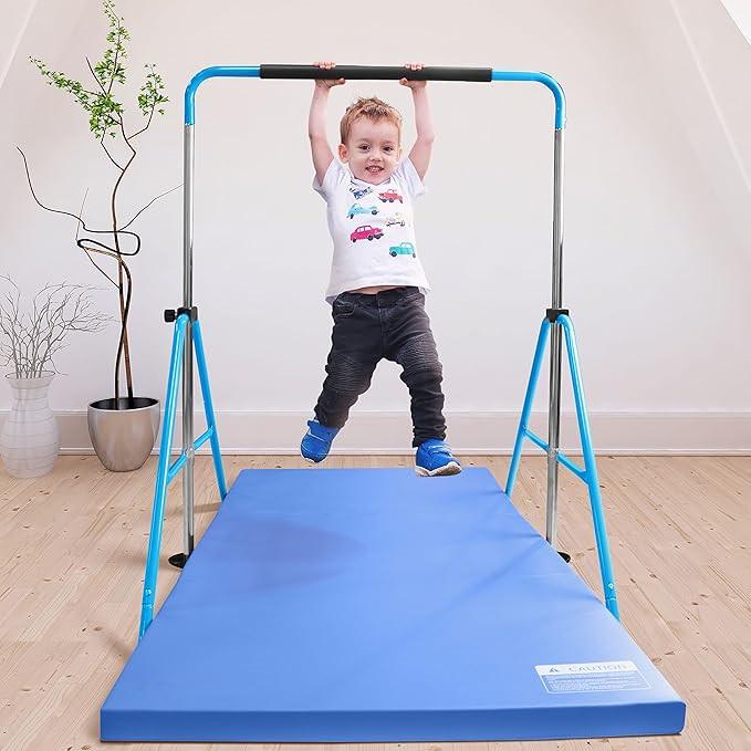 Gymnastic Bar for Kids, Gymnastics Equipment Bar for Home&Gym, Kip Bar and Adjustable Monkey Bars for 3-8 Toddlers with 330LB Capacity, Junior Horizontal Training bar