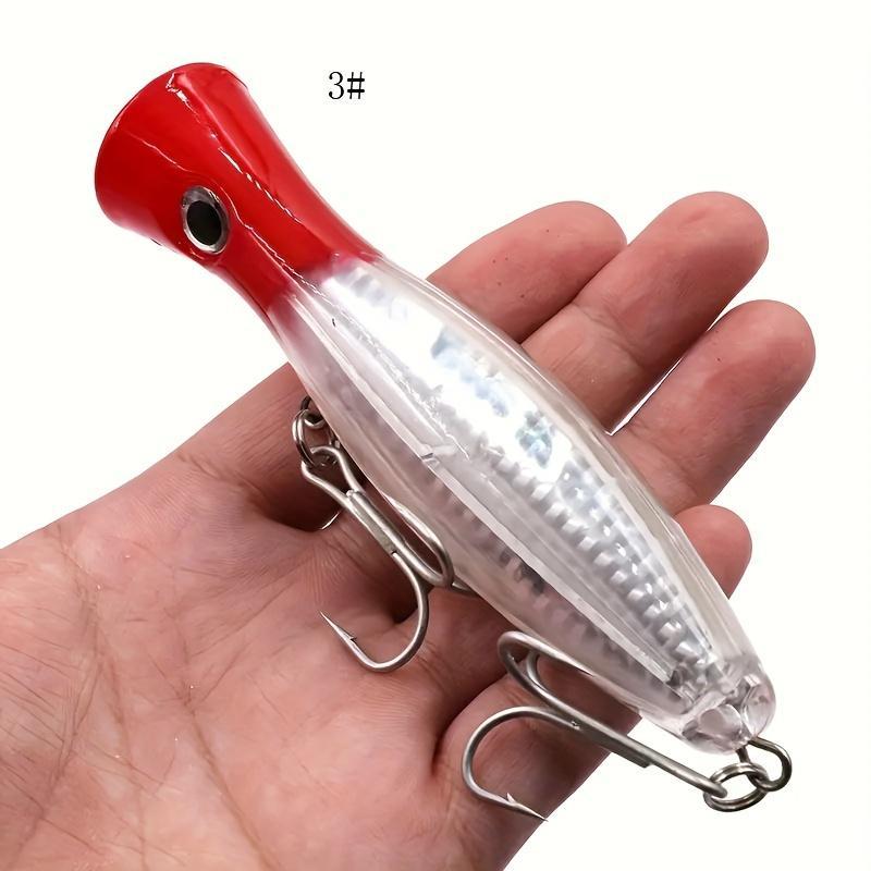 5.11inch Artificial Fishing Lure, 1 Count Multi-species Topwater Popper Fishing Lure, ABS Hard Bait Wobbler for Bass, Trout, Redfish, Catfish & More