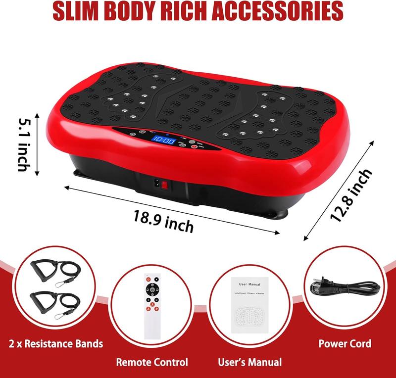 Vibration Plate Exercise Machine, Fitness Full Body Vibration Platform, Portable Vibration Plate Platform for Weight Loss Home Fitness