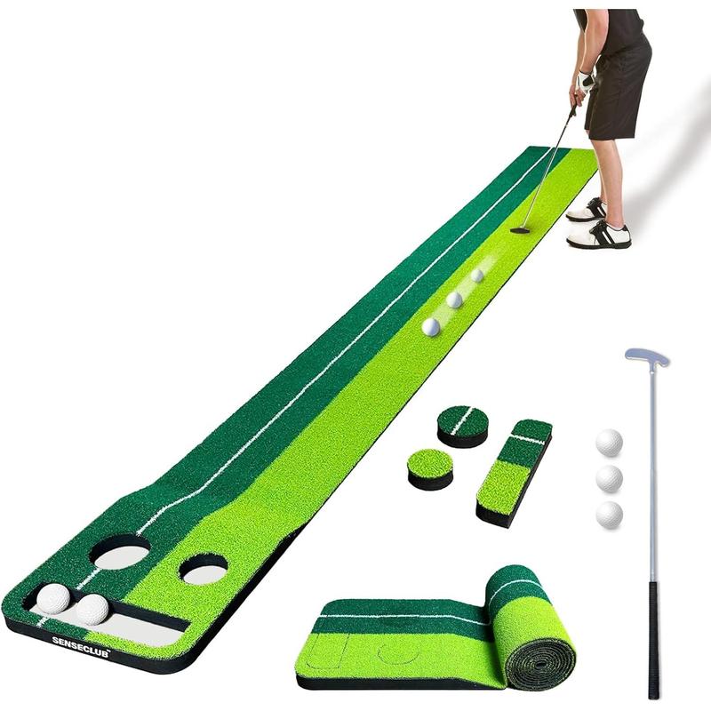 Putting Green Indoor, Golf Pong Putting , Putting Matt for Indoors, Foldable Putting Mat Golf  Set, Golf Gifts for Men 1x8 Ft