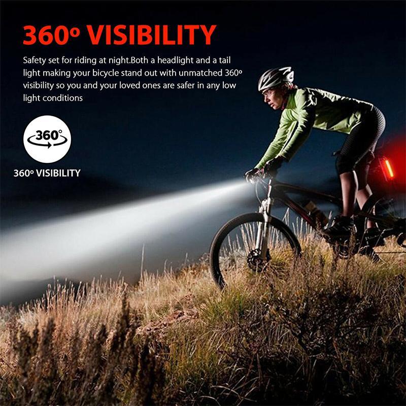 Super Bright LED Light, 3 Modes Tail Light Safety Warning Light, USB Rechargeable Waterproof LED Work Light for Bicycles and Motorcycles, 360 Degree Visibility Bicycles Light