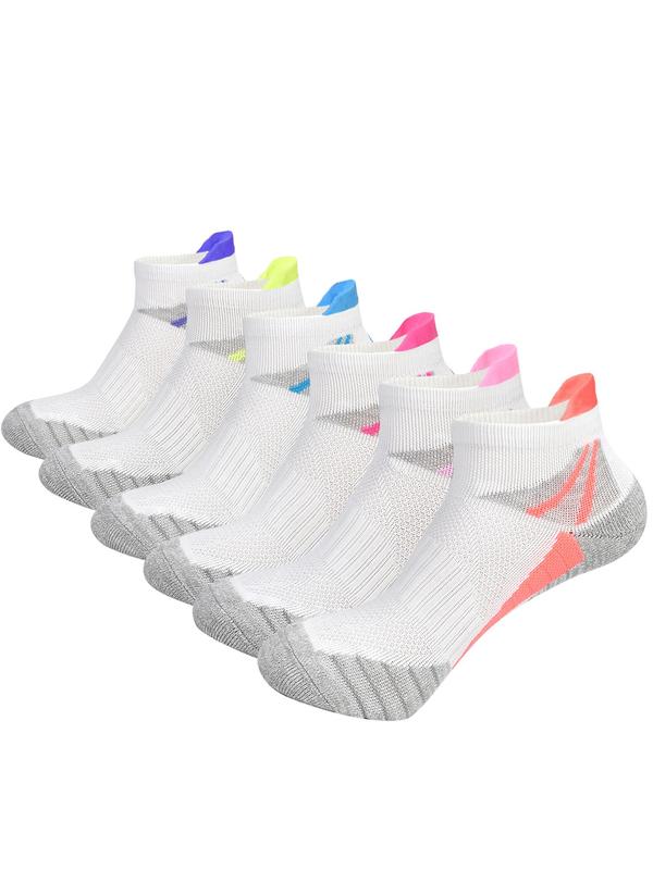 Women's Colorblock Ankle Socks, Sporty Breathable Comfortable Sports Compression Socks for Running Jogging, Athletic Socks for All Seasons