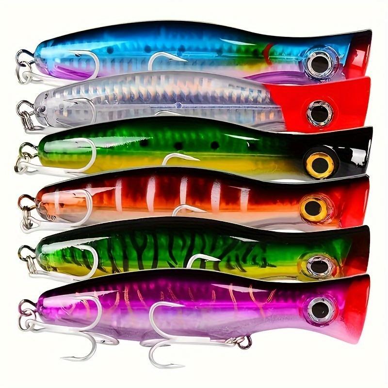 5.11inch Artificial Fishing Lure, 1 Count Multi-species Topwater Popper Fishing Lure, ABS Hard Bait Wobbler for Bass, Trout, Redfish, Catfish & More